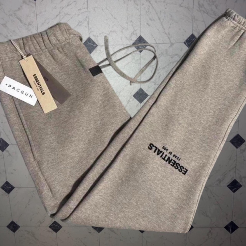 Fear of‎ God Essentials Dark Oatmeal/Gray M Cuffed Sweatpants NWT